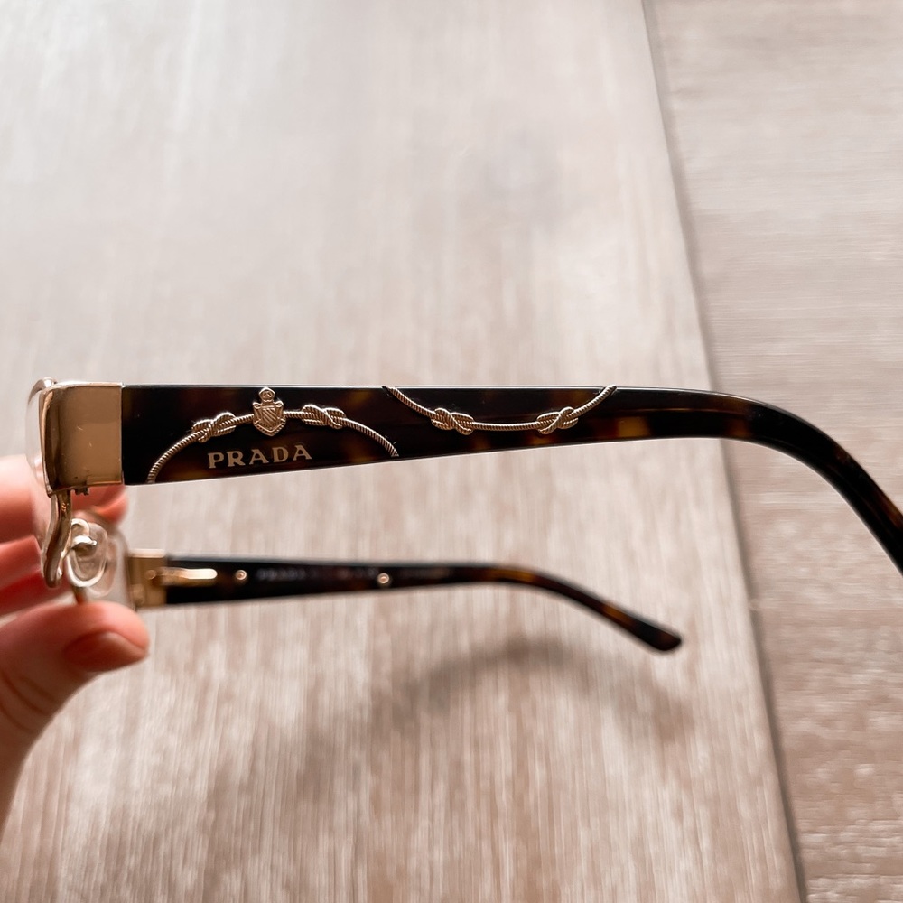 COPY - Gold and tortoise shell Prada eyeglasses - Picture 2 of 5